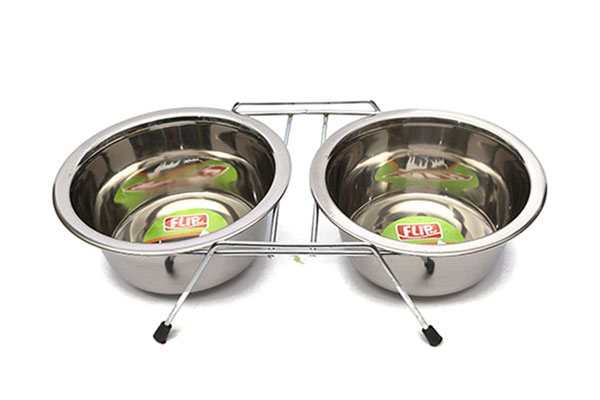 16 Oz. KE-3272D-2 Adet Tel Ayaklı Çelik Mama Kabı