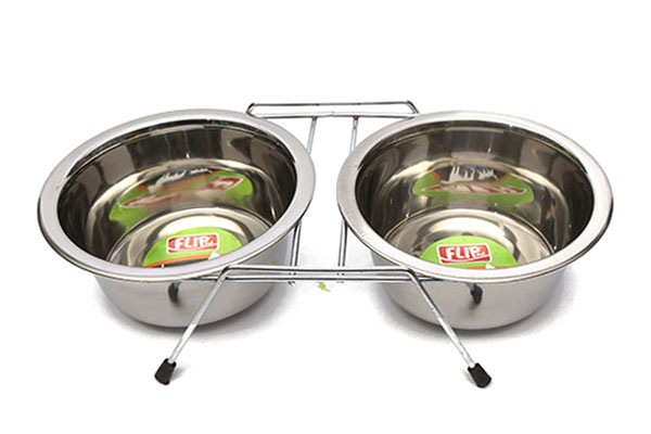 32 Oz. KE-3273D-2 Adet Tel Ayaklı Çelik Mama Kabı