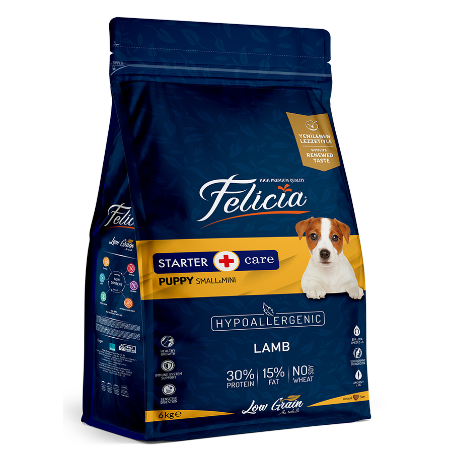 Felicia 6 Kg Kuzulu Az Tahıllı Flexi Size Yavru Köpek Maması  HypoAllergenic Köpek Maması
