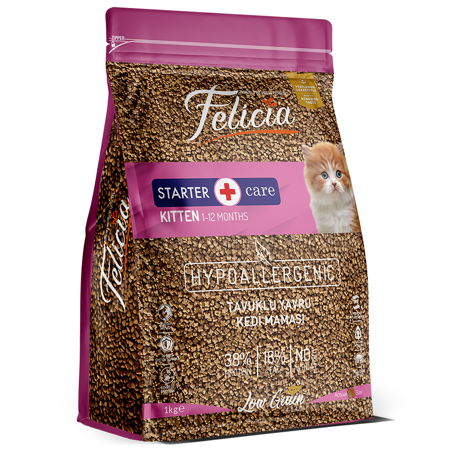 Felicia 5x1 Kg Tavuklu Az Tahıllı Yavru Kedi Maması HypoAllergenic Kedi Maması