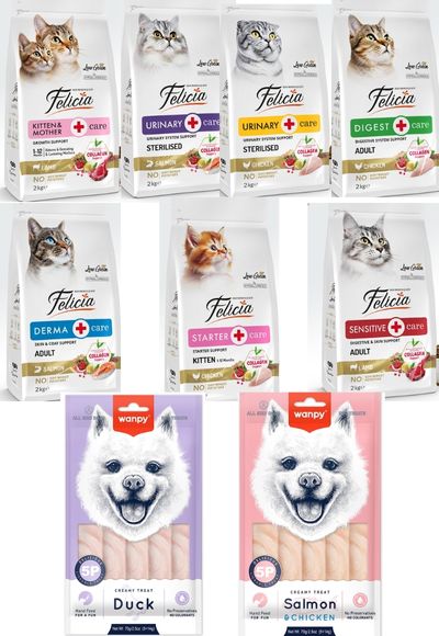 Felicia Kedi Maması 2 Kg 14 Adet Wanpy Ördekli 12'li Krema Köpek Ödülü,Wanpy Somonlu&Tavuklu 12'li Krema Köpek Ödülü Felicia Kedi Maması 2 Kg 14 Adet Wanpy Ördekli 12'li Krema Köpek Ödülü,Wanpy Somonlu&Tavuklu 12'li Krema Köpek Ödülü