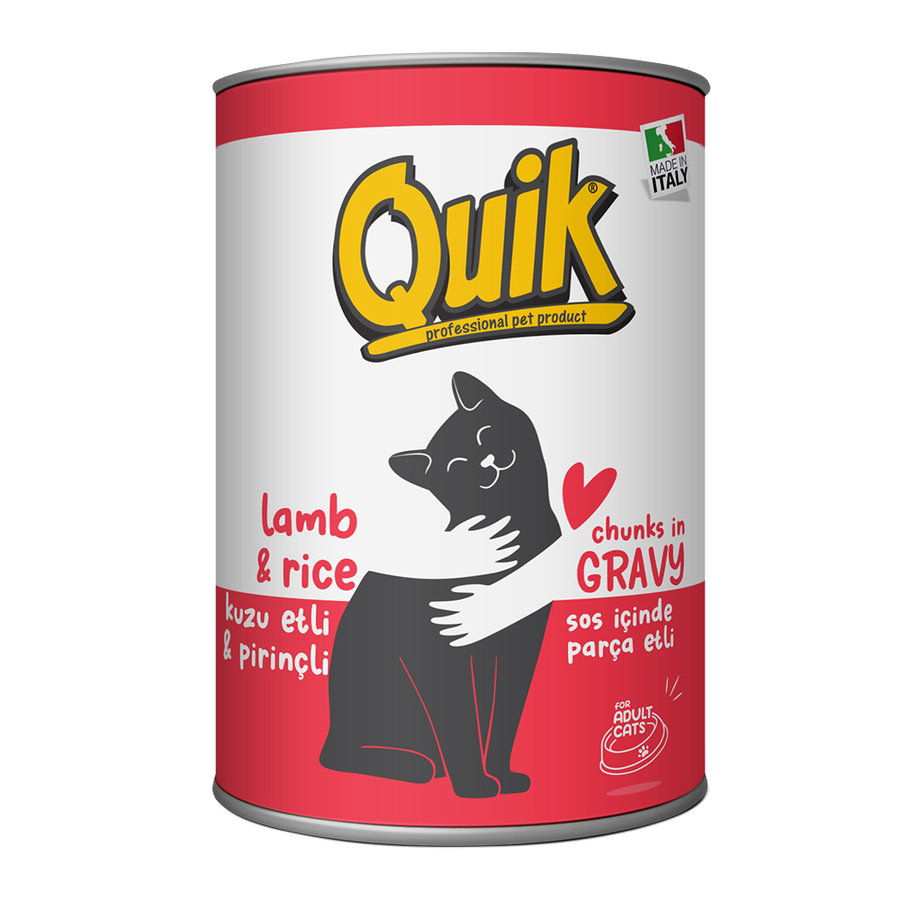 Quik Kedi 415 gr Kuzu Etli-Pirinç Konserve 24 Adet Quik Kedi 415 gr Kuzu Etli-Pirinç Konserve 24 Adet