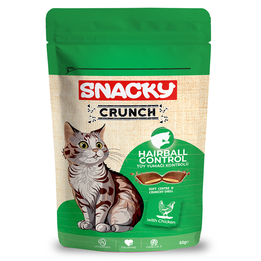 Snacky Kedi Crunch Ödül Hairball Cont.Tavuk 10'lu Snacky Kedi Crunch Ödül Hairball Cont.Tavuk 10'lu