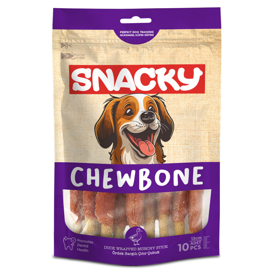 Snacky Munchy Ördek Sargılı Köpek Ödül 10'lu *13cm *120g *6 Paket