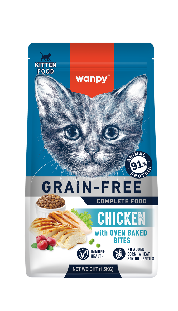Wanpy Tahılsız Tavuklu Yavru Kedi Maması 1,5 kg