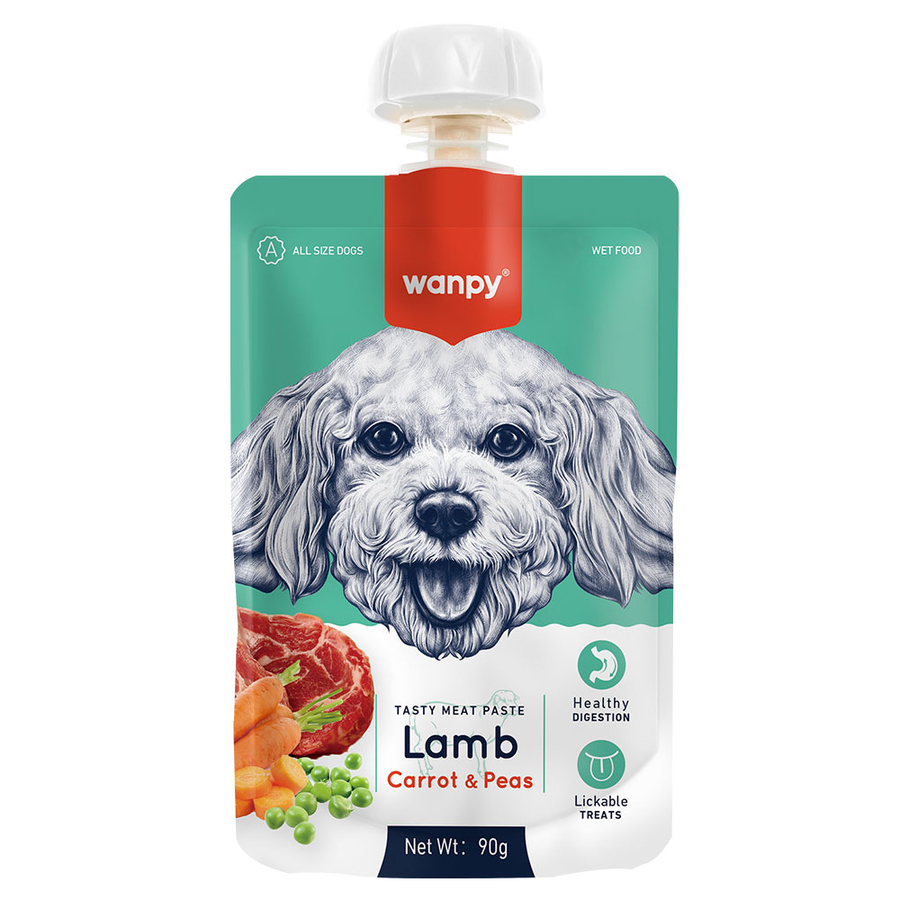 Wanpy Taze Kuzulu&Havuçlu 10'lu  Köpek Et Ezmesi 90 gr