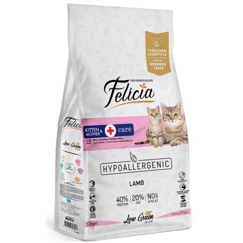 Felicia 12 Kg Kuzulu Az Tahıllı Yavru Kedi Maması HypoAllergenic Kedi Maması