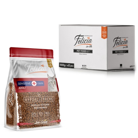 Felicia 12x1 Kg Kuzulu Az Tahıllı Yetişkin Kedi Maması HypoAllergenic Kedi Maması