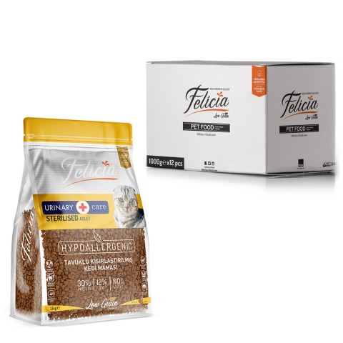 Felicia 12x1 Kg Kolajenli Tavuklu Az Tahıllı Kısırlaştırılmış Kedi Maması HypoAllergenic Kedi Maması