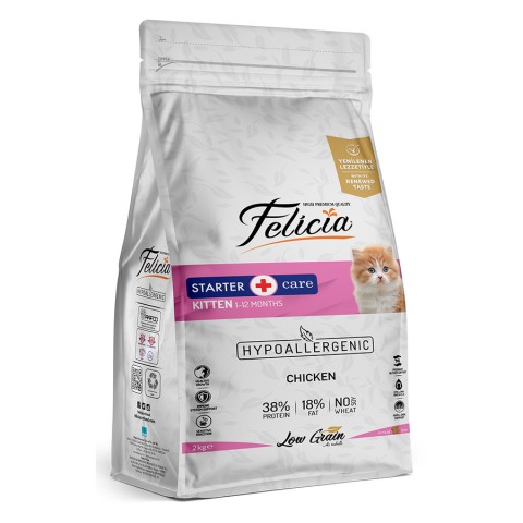 Felicia 2 Kg Tavuklu Az Tahıllı Yavru Kedi Maması HypoAllergenic Kedi Maması
