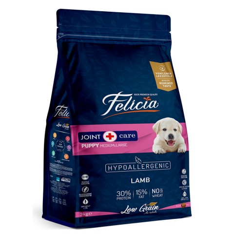 Felicia 3 Kg Kuzulu Az Tahıllı M/Large Yavru Köpek Maması  Breed HypoAllergenic Köpek Maması