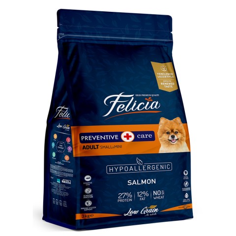 Felicia 3 Kg Somonlu Az Tahıllı Small/Mini Yetişkin Köpek Maması  /Mini HypoAllergenic Köpek Maması