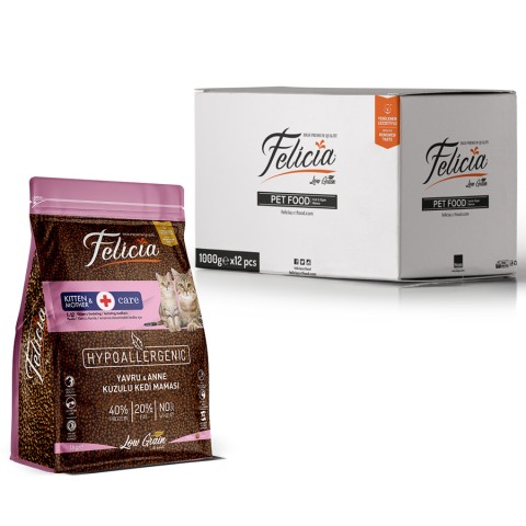 Felicia 12x1 Kg Kuzulu Az Tahıllı Yavru Kedi Maması HypoAllergenic Kedi Maması