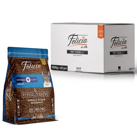 Felicia 12x1 Kg Somonlu Az Tahıllı Yetişkin Kedi Maması HypoAllergenic Kedi Maması
