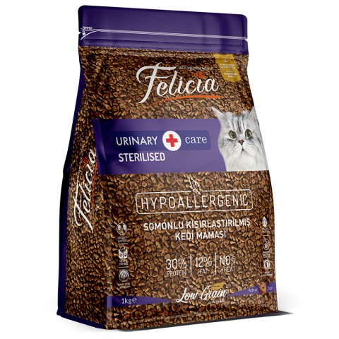 Felicia 5x1 Kg Somonlu Az Tahıllı Kısırlaştırılmış Kedi Maması HypoAllergenic Kedi Maması