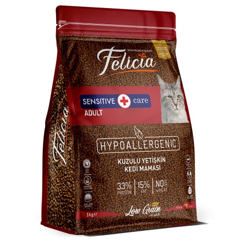 Felicia 5x1 Kg Kuzulu Az Tahıllı Yetişkin Kedi Maması HypoAllergenic Kedi Maması