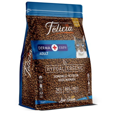 Felicia 5x1 Kg Somonlu Az Tahıllı Yetişkin Kedi Maması HypoAllergenic Kedi Maması