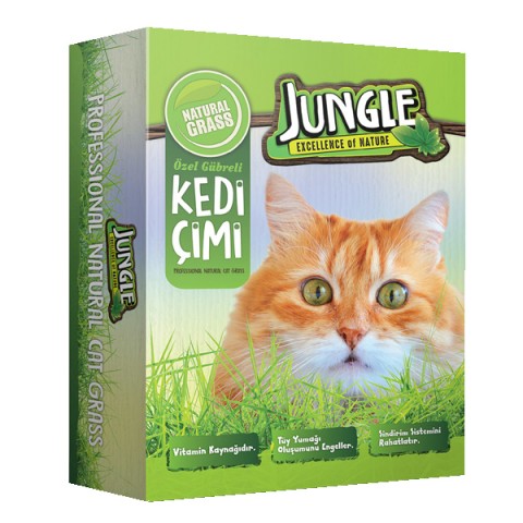 Jungle Kedi Çimi Kutulu (Fileli) 