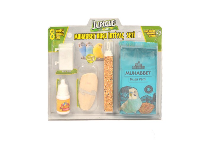 Jungle Muhabbet Kuşu İhtiyaç Seti 4'lü .