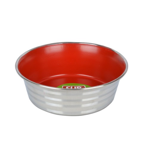 KE 1100PSR Çizgi Desenli Renkli Silikon Tabanlı Çelik Mama Kabı 11 cm