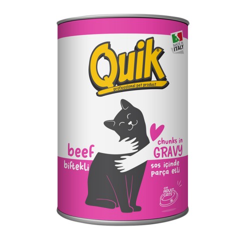 Quik Kedi 415 gr Biftekli Konserve 24 Adet