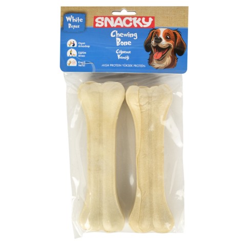 Snacky Beyaz Köpek Çiğneme Kemiği 15cm *2'li  *145g *10 Paket