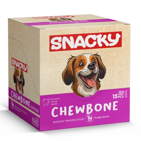 Snacky Munchy Köpek Burgu Çubuk 15'li *13cm *105g *6 Paket