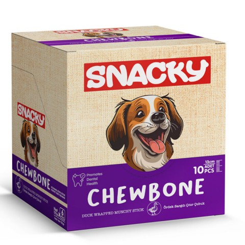 Snacky Munchy Ördek Sargılı Köpek Ödül 10'lu *13cm *120g *6 Paket