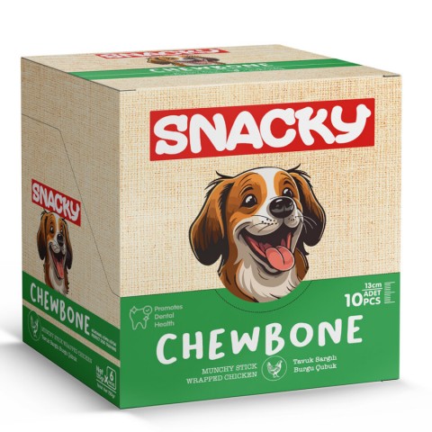 Snacky Munchy Tavuk Sargılı Köpek Ödül 10'lu *13cm *120g *6 Paket