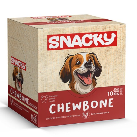 Snacky T. Tavuk Sargılı Çubuk Köpek Ödül 10'lu *13cm *100g *6 Paket.