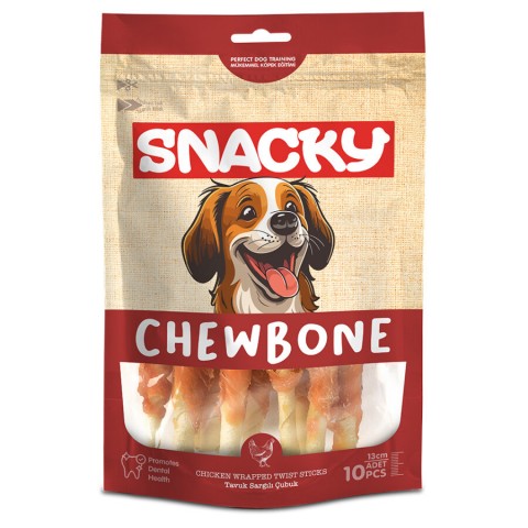 Snacky T. Tavuk Sargılı Çubuk Köpek Ödül 10'lu *13cm *100g *6 Paket.