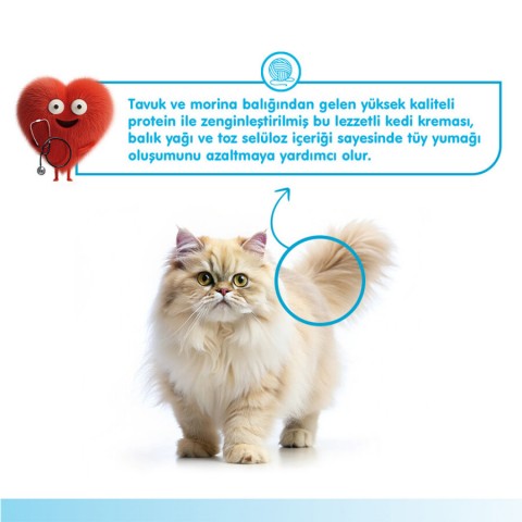 Wanpy Hairball Control Morina balığı&Tavuk 12'li-F.Krema Ödül 5x14gr