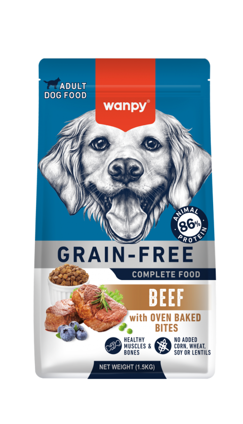 Wanpy Tahılsız Sığır Etli Yetişkin Köpek Maması 1,5 kg