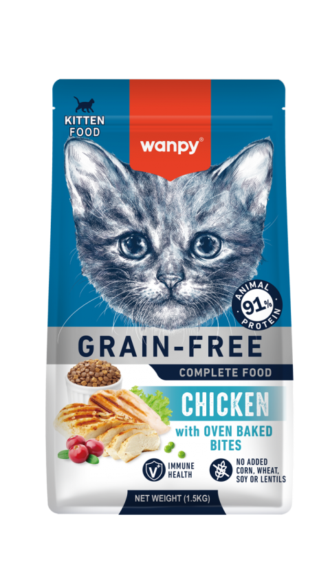 Wanpy Tahılsız Tavuklu Yavru Kedi Maması 1,5 kg